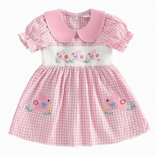 Gubotare Robe Petite Fille Robe Tout-Petit Bébé Fille Imprimé Manches à Volants Nœud Robe en Tulle Robes de Fête pour Filles 2T 3T (Rouge,2-3 Ans)