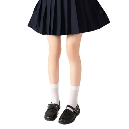 

SIEYIO Women Solid Color Thigh High Stockings Classic Velvet Thin Student Calf Socks