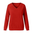 thumbnail image 5 of RongHuan Sweatshirt for Women Raglan Long Sleeve V Neck Pullover Sweat Shirts Ladies Fall Lightweight Casual Going Out Tops, 5 of 7