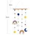 thumbnail image 5 of Colgante de pared de arco iris para habitación de guardería, exhibición de fotos colgante de arco iris con bola, campana de cama móvil de madera con luna, nube y estrellas, 5 of 5
