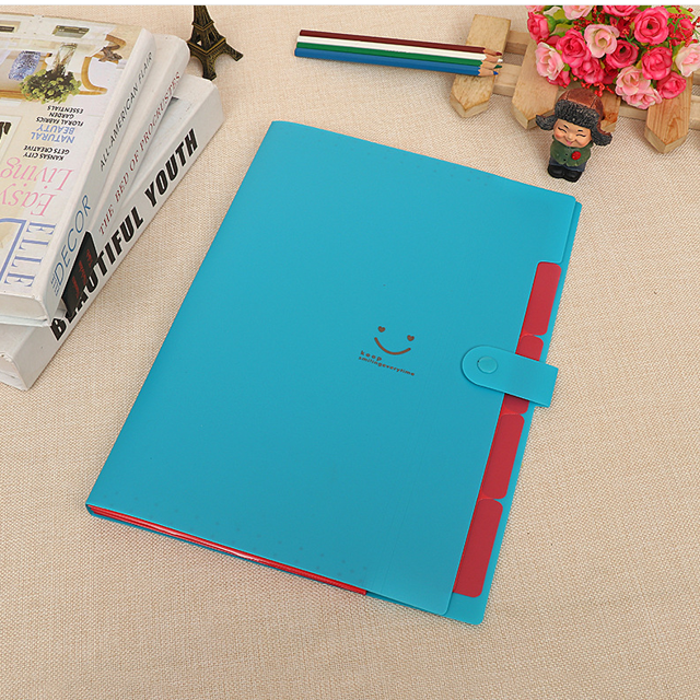 Kmbangi A4 Document Folder Organizer Waterproof 5 Pockets Buckle Closure Expanding File Organizer Pouch for School Office