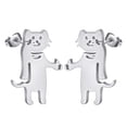 thumbnail image 4 of Funny Cat Stud Earrings Joke Lover Gift Kitty Earrings Pet Lover Gift Hipster Studs Antivalentines Gifts, 4 of 4