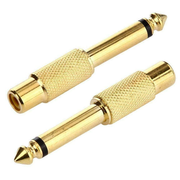 AMZER Gold Plated 6.35mm Memo Male to RCA Headphone Jack Adapter