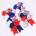 thumbnail image 4 of Wxirdiow 4th of July Hair Bows for Girls Kids Girls Independence Day Hair Bow Clips Red White Blue Curly Ribbon Hair Clips for Girls C Size,One Size, 4 of 8