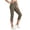 Brown, variant on Girls Capris Leggings Solid Color High Waist Elastic Stretch Yoga Cropped Pants Comfy Breathable Trousers with Pockets