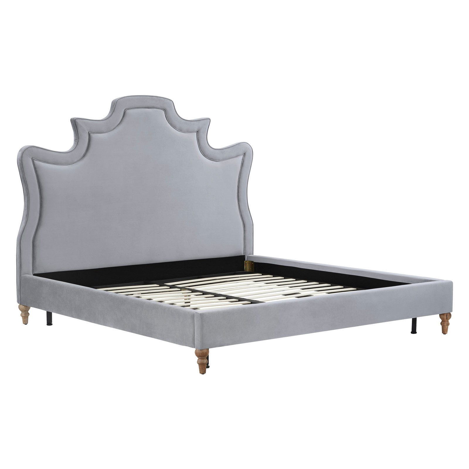 TOV Furniture Serenity Velvet Upholstered Low Profile Bed