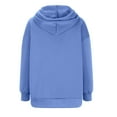 thumbnail image 5 of Women's Long Sleeve Oversized Pullover Sweatshirt Solid Color Hoodie with Pockets Fall Winter Clothes for Women (Blue XL), 5 of 8