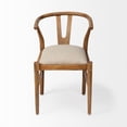 thumbnail image 2 of Natural Linen Seat with Light Brown Wooden Frame Dining Chair, 2 of 3