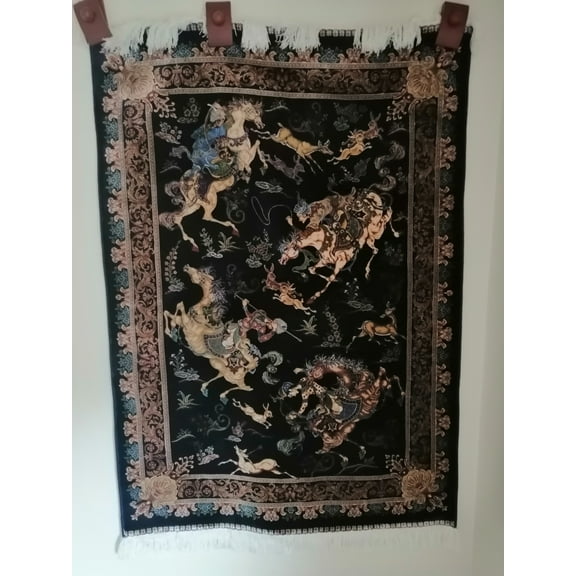 100% Silk Mushad Rug 42x36In