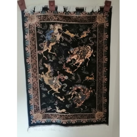 100% Silk Mushad Rug 42x36In