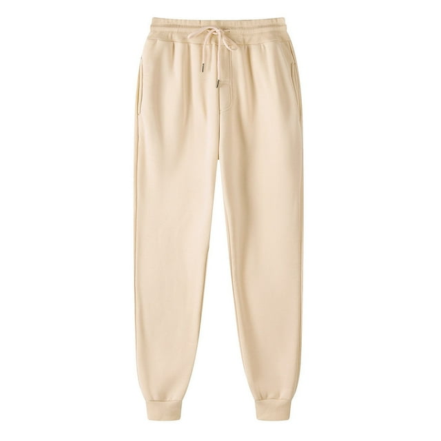 Dagugfen Sweatpants for Men Drawstring Comfy Lightfleece Solid Color Workout Sports Trousers Fall Winter