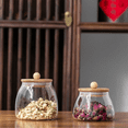 thumbnail image 1 of 3PCS Wooden Lid Glass Sealed Jar Food Container Tea Candy Kitchen Storage Bottle Jar Large Capacity Sealed Mason Jars, 1 of 7