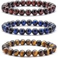thumbnail image 1 of SZTXJ Women 8mm Natural Stone Lava Rock Diffuser Elastic Bracelet Yoga Agate Beads Bracelet Bangle, 1 of 5