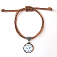 thumbnail image 1 of Colorful Origa Pigeon Pattern Bracelet Leather Hide Rope Wristband Brown Jewelry, 1 of 3