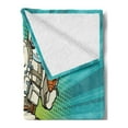 thumbnail image 2 of Astronaut Soft Flannel Fleece Throw Blanket, Cosmonaut Athlete Playing American Football Sports Hobby in Space Pop Art, Cozy Plush for Indoor and Outdoor Use, 50" x 70", Teal Multicolor, by Ambesonne, 2 of 5