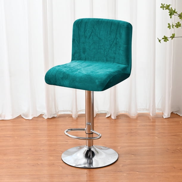Funda elástica para taburete alto de lana de zorro plateado, funda para silla de bar con respaldo bajo, funda para silla de bar para el hogar