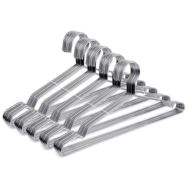 Perchas De Alambre Fayleeko – Perchas De Acero Inoxidable Resistentes De 17,7 Pulgadas (Paquete De 50)