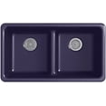 thumbnail image 4 of Kohler K-5312 Iron Tones 33" Drop In Double Basin Cast Iron Kitchen Sink - Blue, 4 of 7
