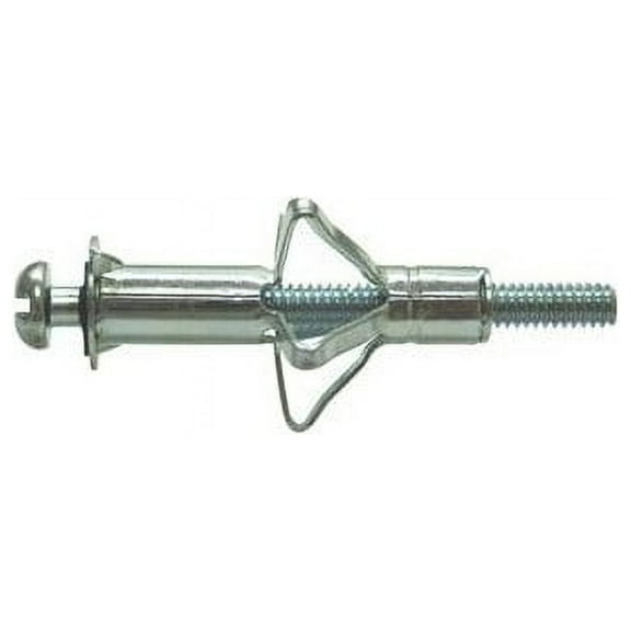 3/16"-24 Zinc Plated Steel Coarse Thread Short Pan Head Hollow Wall Anchors