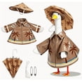 thumbnail image 4 of Nkmbld Porch Goose Decor with Rainbows Raincoat and Umbrella for Cement Plastic Goose Statue Decor, Lawn Porch Goose Clothing for Patio Yard Decor, 4 of 9