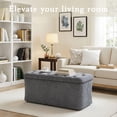 thumbnail image 4 of Dovov 40" Storage Ottoman Bench, End of Bed Bench Hold up to 330lb Footstool Storage Chest Footrest, Gray, 4 of 12