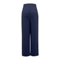 thumbnail image 4 of Fiaer,Womens Yoga Oversized Side Lace up Pants,Women's Elastic Waist Loose Fit Trousers,Ladies Straight Legging Solid Color Joggers Dark Blue XXXL, 4 of 5