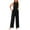 Black, variant on Idoravan Jumpsuits for Women Casual and Elegant Women's Solid V-neck Sexy Straight Leg Suspender Casual Women's Jumpsuit Jumpsuit
