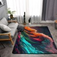 thumbnail image 2 of DouZhe Colorful Waves Pattern Area Rugs Non-Slip Machine Washable Floor Mat, Ocean Waves Style Carpet Doormat, 63 x 48 inches, 2 of 6