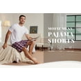 thumbnail image 4 of MoFiz Men's 3-Pack Woven Pajama Shorts 100% Cotton Plaid Sleep Lounge, 4 of 9