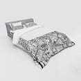 thumbnail image 3 of Ambesonne White Bedding Set 3 Pcs, Sketch Style Cityscape, Twin, Black White, 3 of 3