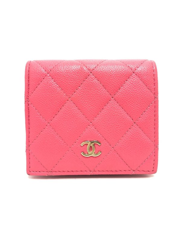 Pre-Owned CHANEL AP3178 Matelasse Small Flap Wallet, Bi-fold Caviar Skin, Women's,... (Good)
