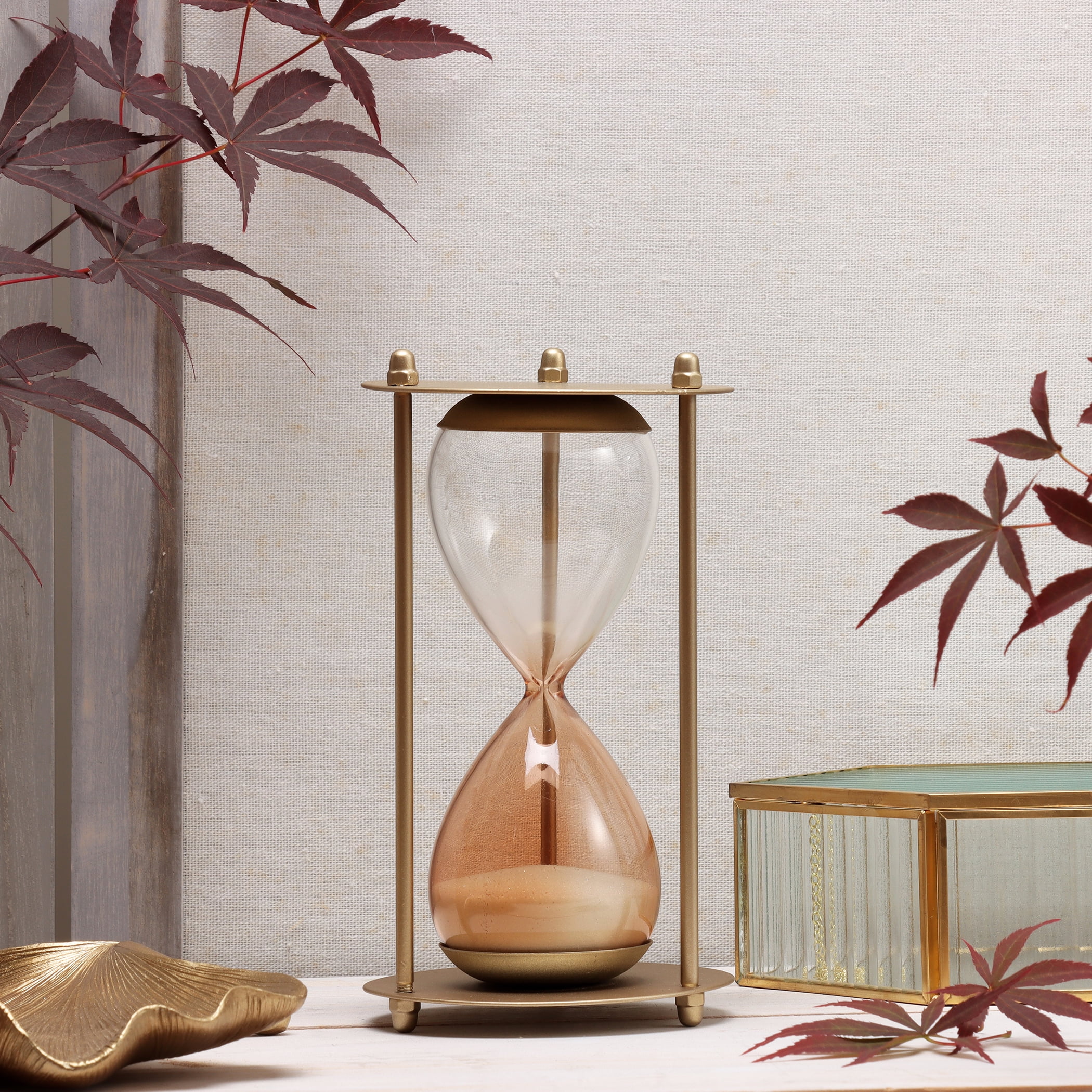 Home Decor Collection Sterling & Noble Gold Metal Hourglass Tabletop Timer