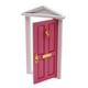thumbnail image 1 of Decoración de puerta en miniatura de madera multiusos a escala 1/12 para casas de muñecas y dormitorios. Rosa roja, 1 of 8