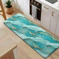 thumbnail image 5 of Teal Gold Marble Pattern Kitchen Rug Mat,Kitchen Runner Rugs Non Skid Washable,Decorative Kitchen Floor Mats for Kitchen,Sink,Laundry,17"x47.2", 5 of 7
