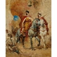 thumbnail image 2 of Henri Émilien Rousseau 20x24 Black Ornate Framed Double Matted Museum Art Print Titled: Knights in Front of the Citadel, 2 of 5