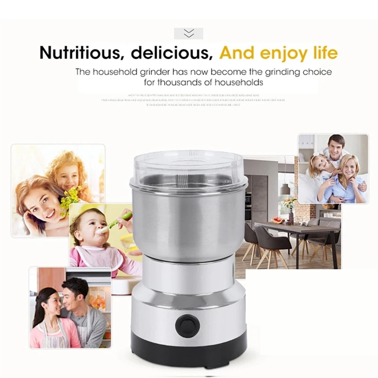 Mini Electric Grinder Household 300ml Ultrafine Baby Food Pulverizer Coffee Grinder Spice Pepper Grinder Grain Mill 4 Blades