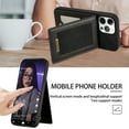 thumbnail image 6 of TECH CIRCLE Leather Wallet Case for iPhone 12 Pro Max with RFID Blocking Card Slots Magnetic Button Kickstand Function Business Style Men Women Case For iPhone 12 Pro Max,Black, 6 of 7