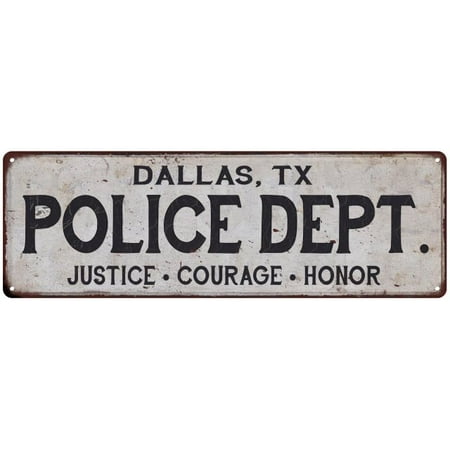 DALLAS, TX POLICE DEPT. Home Decor Metal Sign Gift 8x24