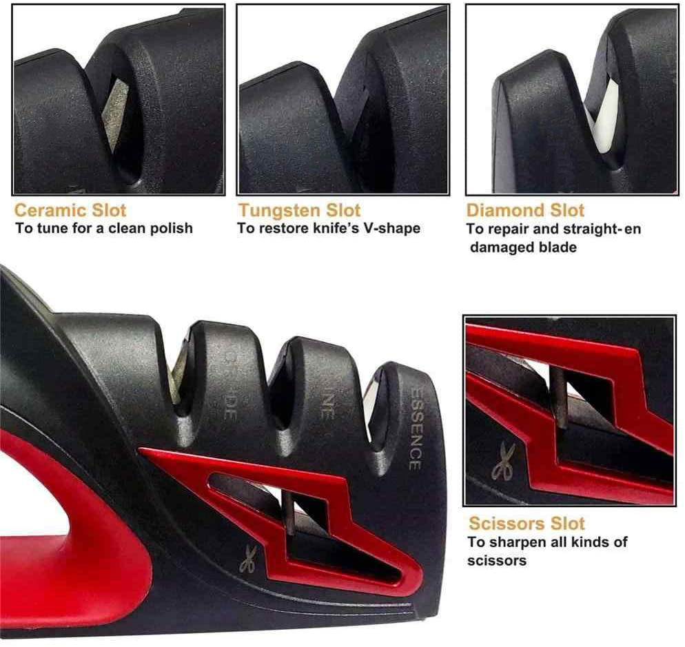 LNKOO Knife Sharpener 4-in-1 Kitchen Professional function Knife Sharpening Tool Chef's Choice Diamond Ceramic Steel Scissor Sharpener