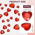 thumbnail image 3 of Paquete de 25 Strass en Forma de Corazón, Pegatinas de Strass de Acrílico de 20mm para Manualidades/Pintura/Joyería, Gemas Plásticas de Respaldo Plano [Rojo], 3 of 6