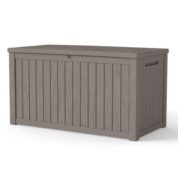 YOSADIER 180 Gallon Resin Deck Box with Built-in Steel, Large Waterproof and UV Resistant Indoor & Outdoor Storage Box for Patio Cushions, Pool Supplies, Garden Tools