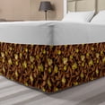 thumbnail image 1 of Floral Bed Skirt, Yellow Toned Flowers Flourish Leaves and Silhouettes on Background, Elastic Bedskirt Dust Ruffle Wrap Around for Bedding Decor, 4 Sizes, Seal Brown and Multicolor, by Ambesonne, 1 of 2