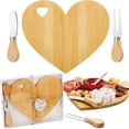 thumbnail image 2 of USUERY Round Wooden Charcuterie Board Set With Cheese Knives And Forks Thank You Card With Box For Guests Wedding Gift, 2 of 9