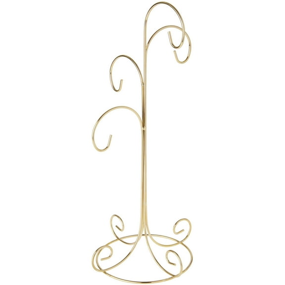 Bard's 4 Tiered Gold-toned Ornament Stand, Tree, 14" H x 6.75" W x 6.75" D
