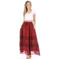 thumbnail image 5 of Sakkas Sandra Women's Casual Long Maxi Boho Gypsy Skirt Elastic Waist & Pockets - Cayenne - Plus Size, 5 of 5
