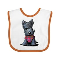 Inktastic Scottie Dog in Plaid Boys or Girls Baby Bib