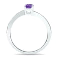 thumbnail image 3 of SZUL Women's Solitaire Amethyst Wave Ring in 10K White Gold, 3 of 5