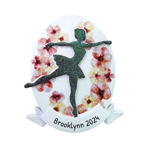Personalized Ballerina Ornament 2024 -Silhouette Ballerina Christmas Ornament Floral Dance Ornament