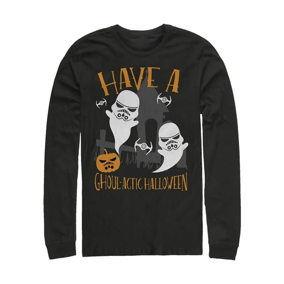 Men's Star Wars Ghoulactic Halloween Stormtrooper  Long Sleeve Shirt Black Small