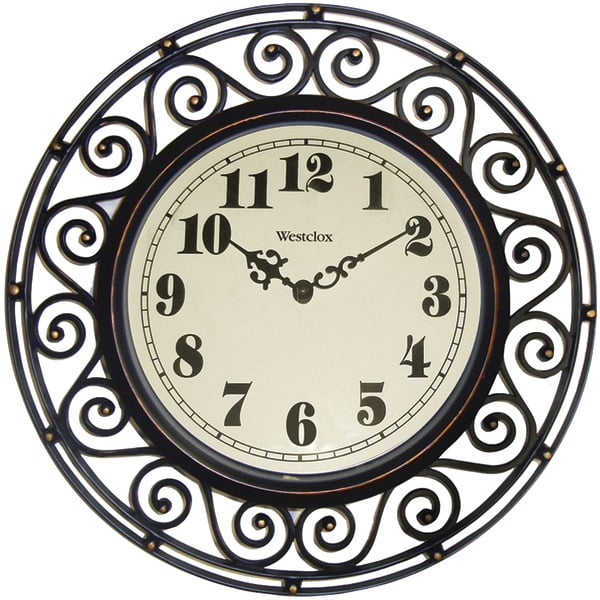 Westclox Wrought Iron Style 12″ Round Wall Clock